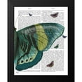 thumbnail image 2 of Fab Funky 20x24 Black Modern Framed Museum Art Print Titled - Butterfly in Turquoise and Yellow b, 2 of 5