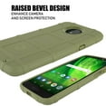 thumbnail image 3 of Value Pack for 5.7" Motorola Moto G6 Shield Wrap Shockproof Hybrid Scratch Resistant Raised Bevel Design Enhance Camera and Tempered Stained Glass Screen Protection Armor Bumper Phone Case + Green, 3 of 4