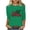 Green, variant on Women's Merry Christmas Print 3/4 Sleeve Round Neck Casual Tops Tees Tshirts Shirts Blouse for Holiday Party My Items