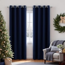 Navy Blue Blackout Curtains for Living Room 84 Inch Length 2 Panels Set Window Drapes Thermal Insulated Room Darkening Curtain for Bedroom Boys 84 Inches Long Grommet Dark Blue