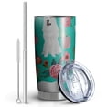 thumbnail image 2 of 20 Oz Great Pyrenees Dog and Flower Coffee Tumbler Double Wall Insulated Stainless Steel Water Bottle | Metal Reusable Thermoses Flask with Cup Cap | Leak & Sweat Proof with Anti-Dust Lid, 2 of 7