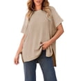 thumbnail image 2 of hotojiny Womens Oversized Tshirts Crew Neck Short Sleeve Summer Tops Casual Loose Fit Tunic Tee Shirts Streetwear S-3XL, 2 of 7