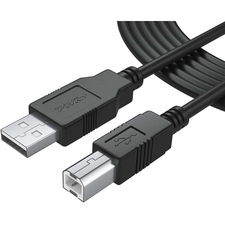 12Ft Extra Long USB-Printer-Cable 2.0 for HP OfficeJet LaserJet Envy, Canon Pixma, Epson Workforce, Stylus Expression Home, Brother, Silhouette Cameo, Dell Scanner Fax Cord