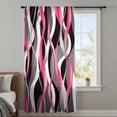 thumbnail image 4 of Pink Stripe Sheer Curtains 96 Inches Long, Gradient Grey Moire Geometric Modern Abstract Light Filering Curtains, Privacy Drapes Simi Floor to Veiling Curtain for Living Room Bedroom Window Treatment, 4 of 9