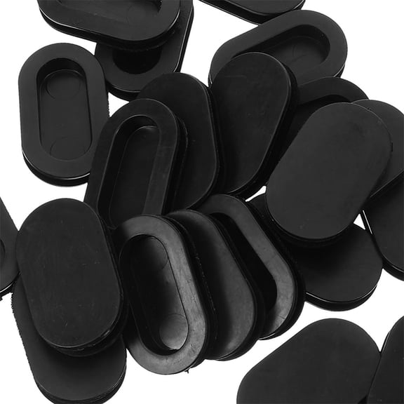 NICEXMAS 12Pcs Bank Rubber Stopper Replacement Oval Plug Durable PVC Bottom Seal Black