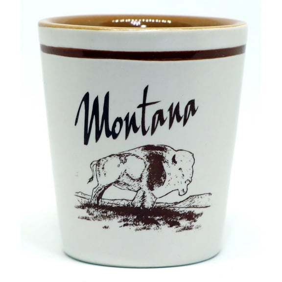 Montana Brown Buffalo Ceramic Shot Glass