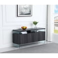 thumbnail image 2 of Walnut Wood 4 Door Server with Internal Storage and Glass Legs, 2 of 2