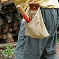 thumbnail image 5 of Foraging Bag, Canvas Waxed Foraging Pouch Mushroom Bags Collapsible Bushcraft Leather Pu Hunting Belt Bag Hiking Pouch for Outdoor Traveling Camping (Khaki) 7.87x8.46", 5 of 9