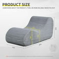 thumbnail image 2 of Corduroy Chaise Lounge Chair Couch Indoor Boneless Oversized High-Density Sponge Soft Sofa Human Body Curves for Yoga, Light Grey, 2 of 14