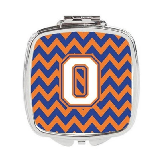 Carolines Treasures  Letter O Chevron Blue & Orange No.3 Compact Mirror - Blue & Orange