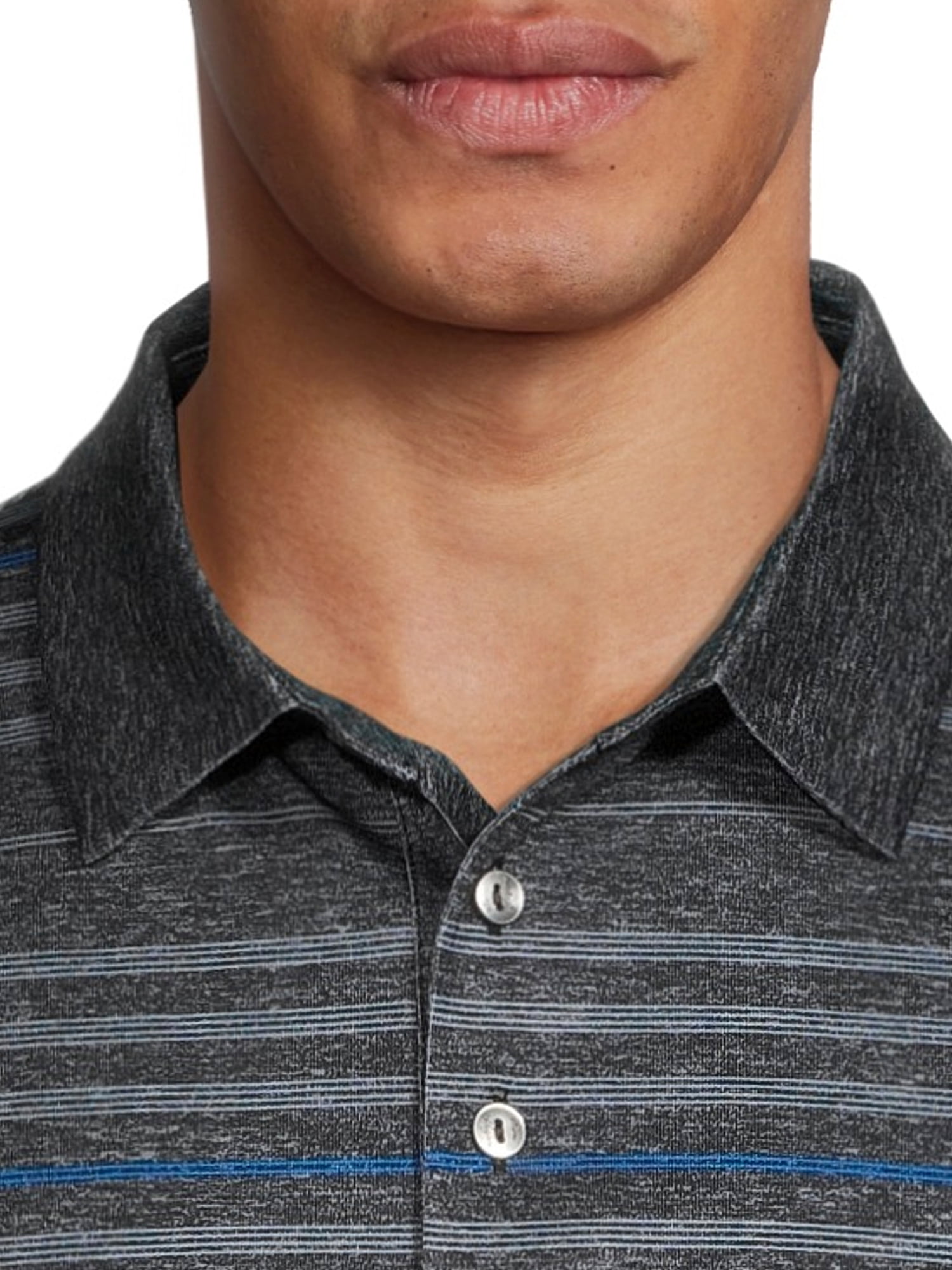 Ben Hogan Men's and Big Men's Short Sleeve Stripe Print Golf Polo Shirt, up to 5XL