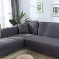 thumbnail image 3 of L Shaped Couch Covers, Elegant Stretch Sofa Covers with Elastic Fabric for Comprehensive Sofa Protection, Grey, 3 of 5