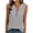 Gray, variant on Women's Waffle Knit Henley Tank, V-Neck Sleeveless Blouse with Partial Buttons, Casual Summer & Everyday Wear White S