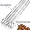 thumbnail image 3 of 10PCS Kabob Skewers Flat Metal BBQ Barbecue Skewer 14" Long Stainless Steel Shish Kebob Sticks Wide Reusable Grilling Skewers Set for Meat Shrimp Chicken Vegetable, 10 Pack, 3 of 8