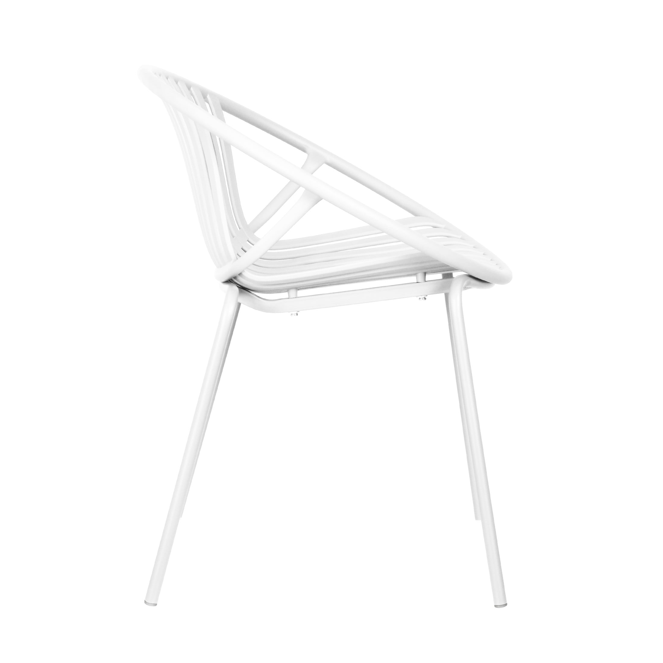 Christopher Knight Home Minimalist Plastic Outdoor Folding Dining Chairs, Metal Legs, White, Set of 2