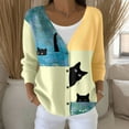 thumbnail image 2 of Cnbwig Cardigan Sweaters for Women Elegant Long Sleeve Jacket Knit Cardigan Sweater Cat Knitted Coat for Autumn Winter Outerwear Casual Winter Tops Outwear A-Sky Blue 3XL, 2 of 5