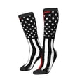 thumbnail image 2 of Vsdgher Firefighters USA Flag Print Thigh High Socks Extra Long Stretchy Sock Women Over Knee High Opaque Stocking Daily Wear, 2 of 5