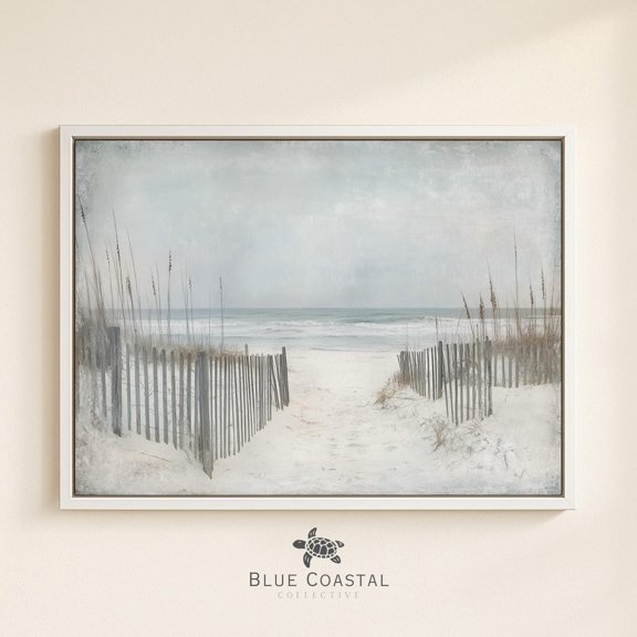 Art Florida Beach Muted Ocean Print For Beach House Bathroom Decor Sand Neutral Wall Art Guest Bedroom Beach Scene Art, Unframed Paper Print