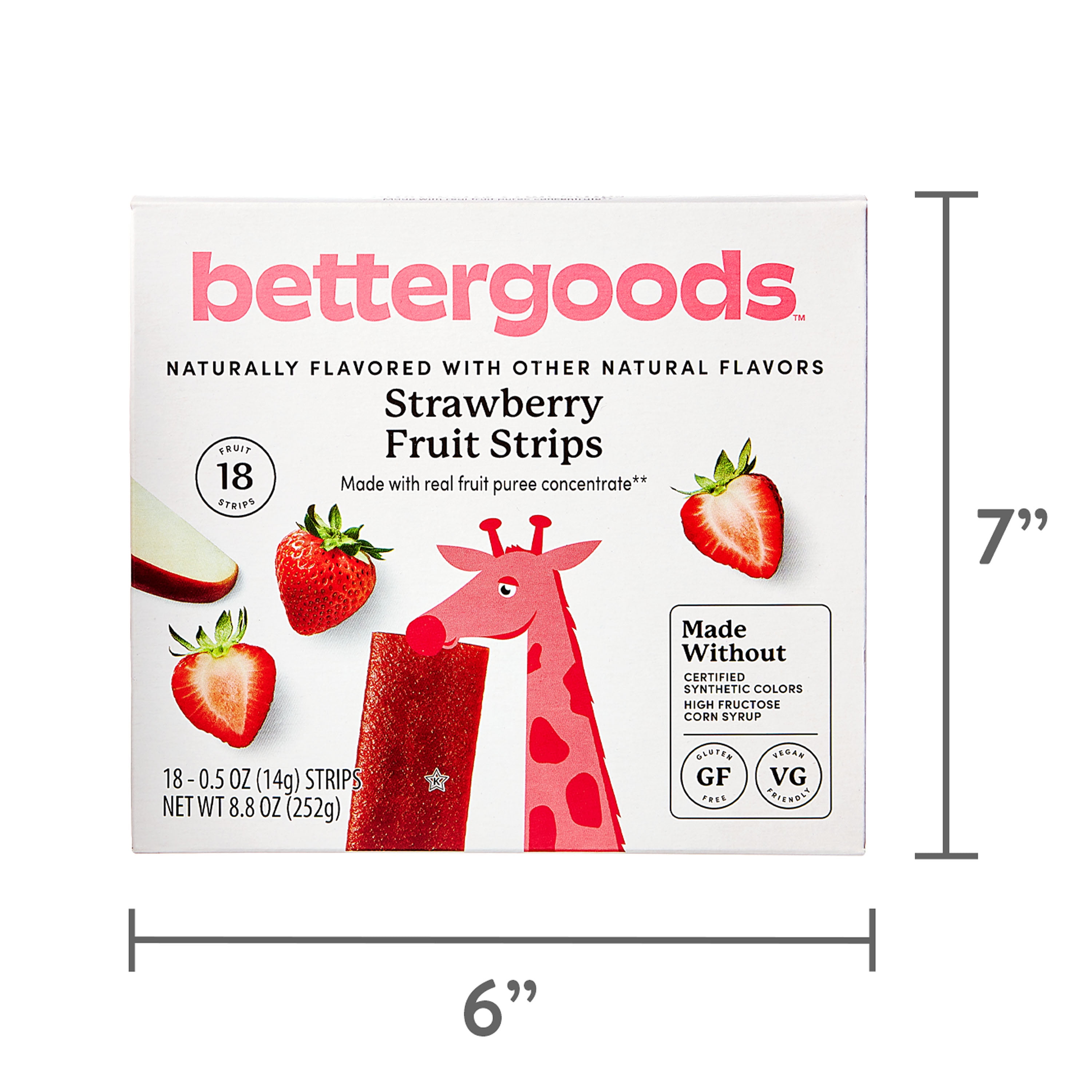 bettergoods Strawberry Fruit Strips, 8.8 oz, 18 Count