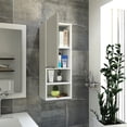 thumbnail image 3 of Wall Mounted Bathroom Cabinet 32" - White Exceptional Feature, 1 Door, 5+ Shelves, Easy To Assemble High Mountable, White, Up, 3 of 3