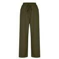 thumbnail image 4 of Barrel Sweatpants for Women Casual Baggy Elastic Waisted Pants Wide Leg Gym Trousers with Pockets New Trousers Pants for Women Long Army Green XXL, 4 of 9