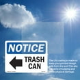 thumbnail image 6 of Trash Can [Left Arrow] OSHA Notice Rigid Plastic Sign 14 Inch x 10 Inch - 5 Pack, 6 of 8