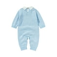 thumbnail image 2 of Newborn Baby Romper 100%Cotton Knitted Toddler Clothes Turn-down Collar One Piece Overall Infant Boy Jumpsuit Outfit Fashion Tie, 2 of 7