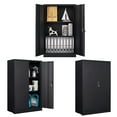 thumbnail image 6 of 42" Garage Cabinet 3 Layer Metal Storage Cabinet with Doors and Shelves Folding Locker Cabinet Easy Installation for Home Office,School,Garage,Black, 6 of 8