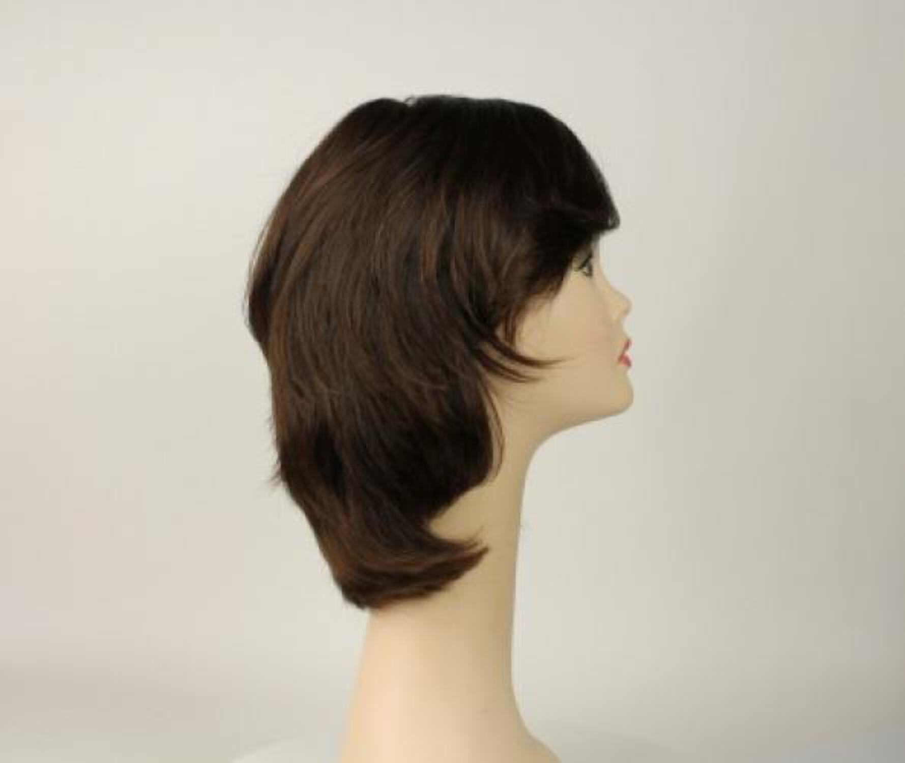 European Human Hair Freeda Wig Regina Brown Multi-Directional Skin Top Size L