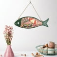 thumbnail image 2 of Pedty Summer Wooden Fish Welcome Sign Nautical Wall Art Decor Hanging Vintage Fish Ornament Sign Decor Sign Home Bathroom Office Beach Hawaii Themed Decoration Welcome Sign,House, 2 of 4