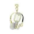thumbnail image 1 of 10K Yellow Gold 1.65 Inch DJ Headphone & Microphone Diamond Pendant Charm 1.35ctw 42mm Tall, 1 of 2