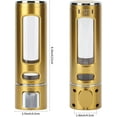 thumbnail image 2 of ABCISI 15oz Wall Mount Soap Dispenser - Manual Hand Shampoo and Shower Gel Dispenser for Bathroom and Kitchen - Lotion Container - Convenient and Stylish  (Golden Shell, Silver Press), 2 of 18