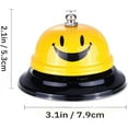 thumbnail image 2 of 3 Pieces Desk Bell for Service, Smile Face Call Bell, Desk Bell 3 Inch Diameter, Call Bells with Metal Anti-Rust Construction,Front Desk Bell for Hotel, Restaurant, Office, Schools (Yellow), 2 of 5