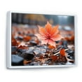 thumbnail image 2 of Designart "Autumn Radiance Coral Flower painting I" Floral Floater Framed Wall Art Living Room, 2 of 7
