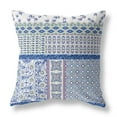 thumbnail image 1 of Flower Castle Patchwork Indoor/Outdoor Fabric Pillow with Zip -White Blue  18x18, 1 of 6