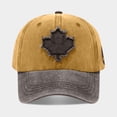 thumbnail image 5 of FKMJH Unisex Canada Maple Leaf Washed Cotton Baseball Cap Embroidered Color Block Dad Hat Adjustable Low Profile Vintage Outdoor Sports Cap Orange,One Size, 5 of 8