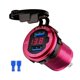 thumbnail image 1 of Quick Charger Aluminum QC3.0 Dual USB Car Charger with Switch Button LED Voltage Display for 12V/24V Cars Boats Motorcycle, 1 of 5