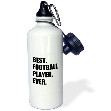3dRose Best Football Player Ever - fun gift for soccer or American football, Sports Water Bottle, (Best Camping In America)