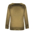 thumbnail image 4 of LYXSSBYX Women Long Sleeve Dress Hot Sale Clearance Women's Satin Socket V-Neck Solid-color Commute Long Sleeve Blouses Shirt Tops, 4 of 8