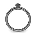 thumbnail image 2 of 925 Sterling Silver Stackable Black-plated Flip Flop Ring Eternity Band Size 5, 2 of 6