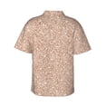 thumbnail image 3 of Easygdp Beige Sparkling Glitter Men's Hawaiian Shirts Print Lapel Short Sleeve for Beach, vacation, party, casual occasions - Small, 3 of 9