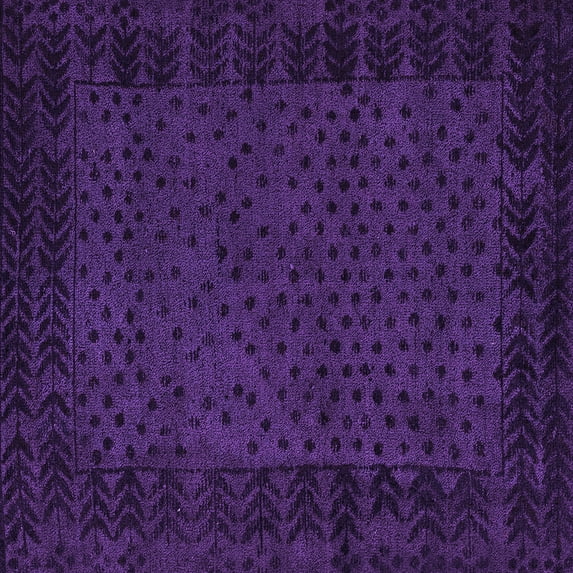 Ahgly Company Indoor Square Abstract Purple Modern Area Rugs, 7' Square