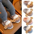 thumbnail image 4 of Otqutp Toddler Cute Shoes Little/big Kids Boys Girls Sheep Print Plush Slippers Indoor Home Warm Baby Anti Slip Close Toe Open Ankles Shoes(Gray,5.5-6 Years), 4 of 8
