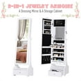 thumbnail image 4 of Standing Jewelry Armoire: With LED Lights, Full-Length Mirror, Adjustable Angle, White, 4 of 6