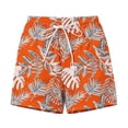 thumbnail image 5 of PWPSG Womens Elastic Waist Tropical Palm Shorts, Drawstring Waist with Relaxed Silhouette, Lightweight for Vacation Leisure Outfits Orange XXXL, 5 of 6