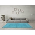 thumbnail image 3 of Ahgly Company Indoor Round Oriental Light Blue Industrial Area Rugs, 3' Round, 3 of 4