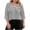 Black, variant on Women's Plus 3/4 Sleeve Striped Blouse Square Neck, Asymmetrical Button Down Tops Summer Business Casual Office Tunic Soft Stretchy Jersey Classic Fit Clothes