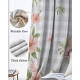 thumbnail image 6 of Easter Bunny Black Out Curtains 84 Inch Long for Living Room, Spring Watercolor Pink Flower Grey Plaid Blackout Curtain Shade Thermal Insulated Window Curtains Grommet Drapes 42"x84" 2 Panels, 6 of 8
