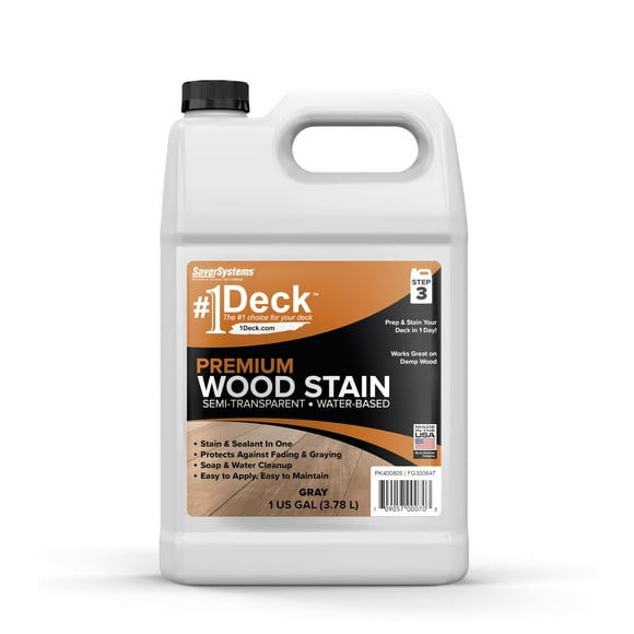 Teinture et Scellant pour Clôture en Bois de Qualité Supérieure #1 pour Terrasse - Scellant de Clôture Semi-Transparent (1 Gallon, Gris)
