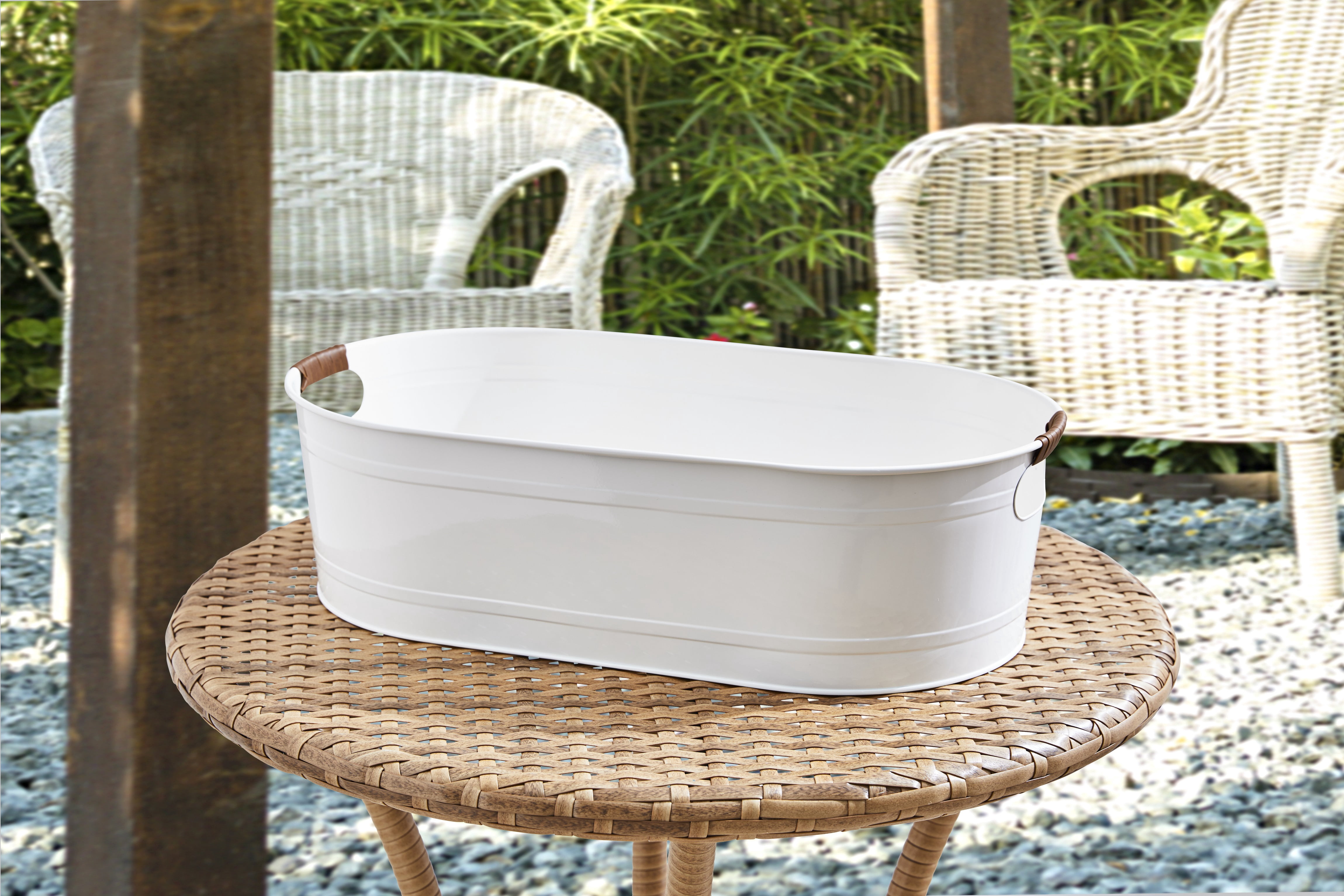 Better Homes & Gardens - Vanilla White Medium Oval Tub, 20.27 in L x 11.22 in W x 5.7 in H